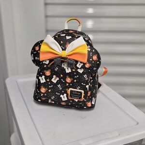 Loungefly Disney Backpack with Bow - Black, Orange, Yellow